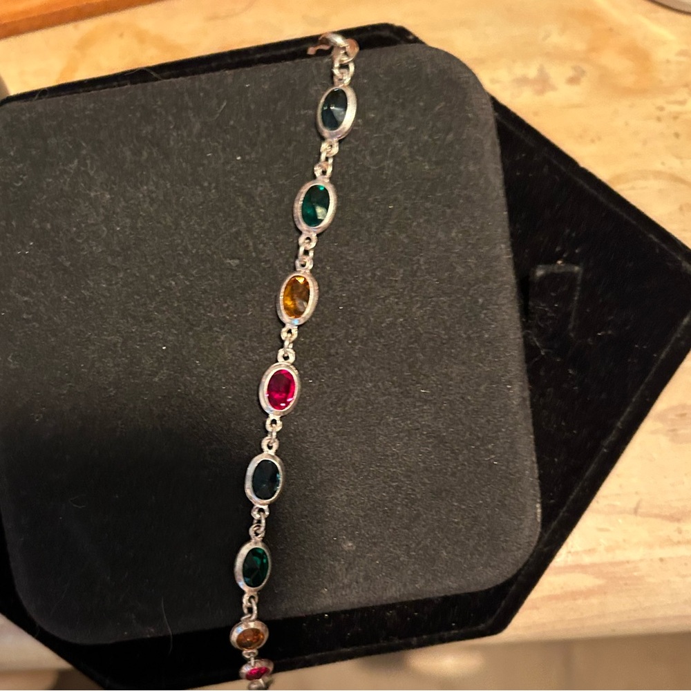 Multi color gemstone bracelet